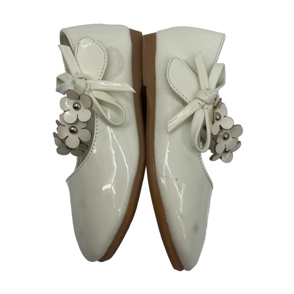 AIDIQISEHUA White Patent Floral Hook & Loop Mary Jane Shoes Size 22 Toddler - Picture 7 of 10